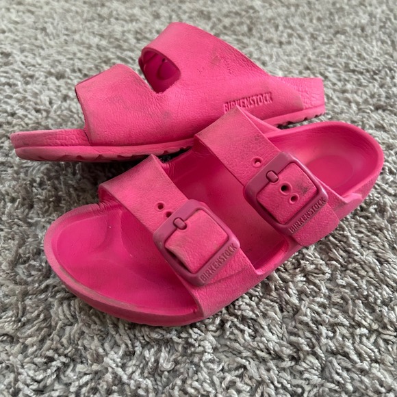 Birkenstock Kids Arizona Eva Pink Sandals Slides Girls Size 28 / C10 - Picture 1 of 10